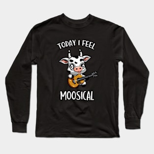 Moosical Cow Funny Music Musician Kids Long Sleeve T-Shirt